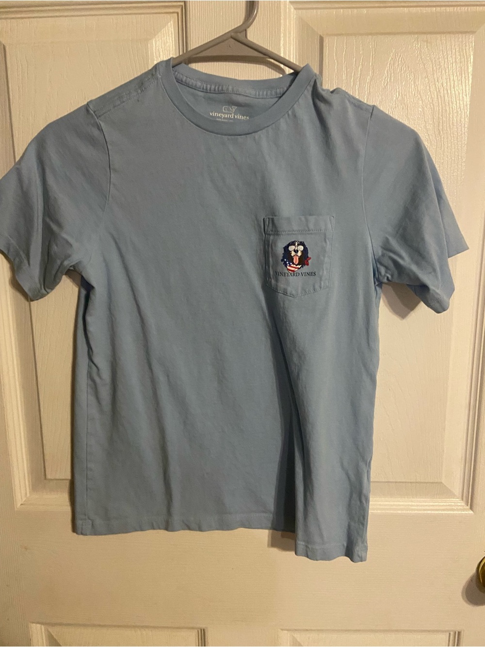 EUC Boys Sz Sm (8-10) Vineyard Vines American Flag Dog Tshirt